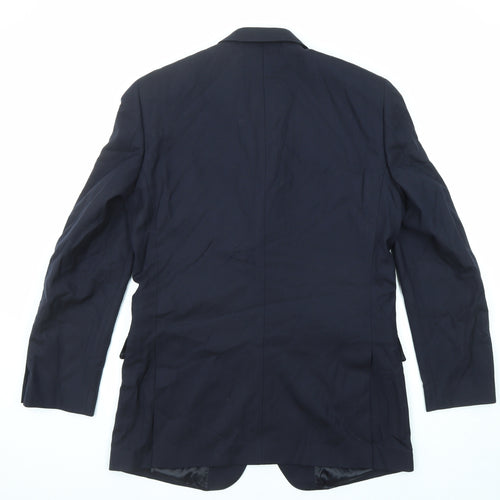 T.M.Lewin Mens Blue Wool Jacket Suit Jacket Size 40 Regular