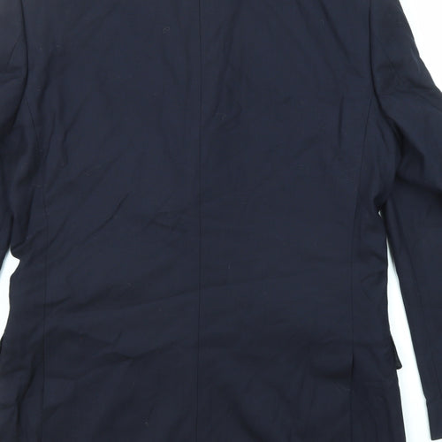 T.M.Lewin Mens Blue Wool Jacket Suit Jacket Size 40 Regular