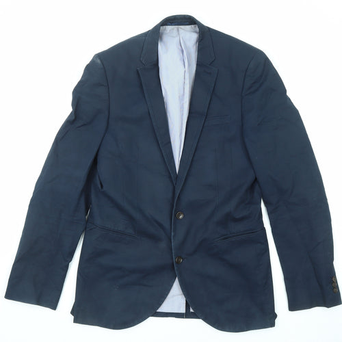 NEXT Mens Blue Cotton Jacket Suit Jacket Size 40 Regular