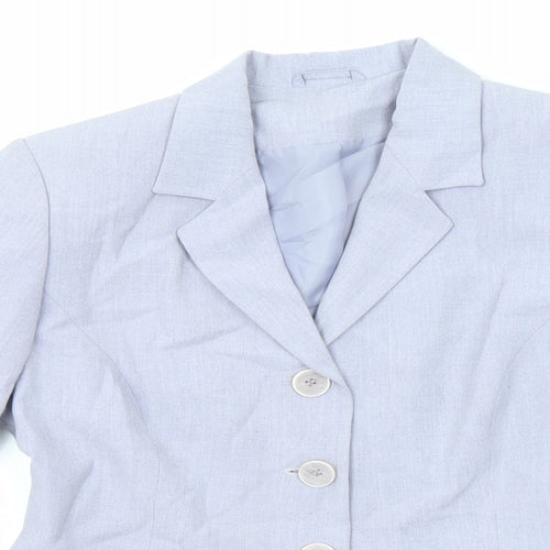 Richards Womens Purple Jacket Blazer Size 12 Button