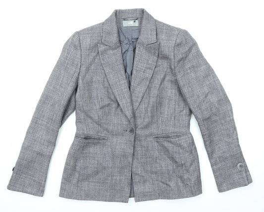 Wallis Womens Grey Polyester Jacket Blazer Size 12