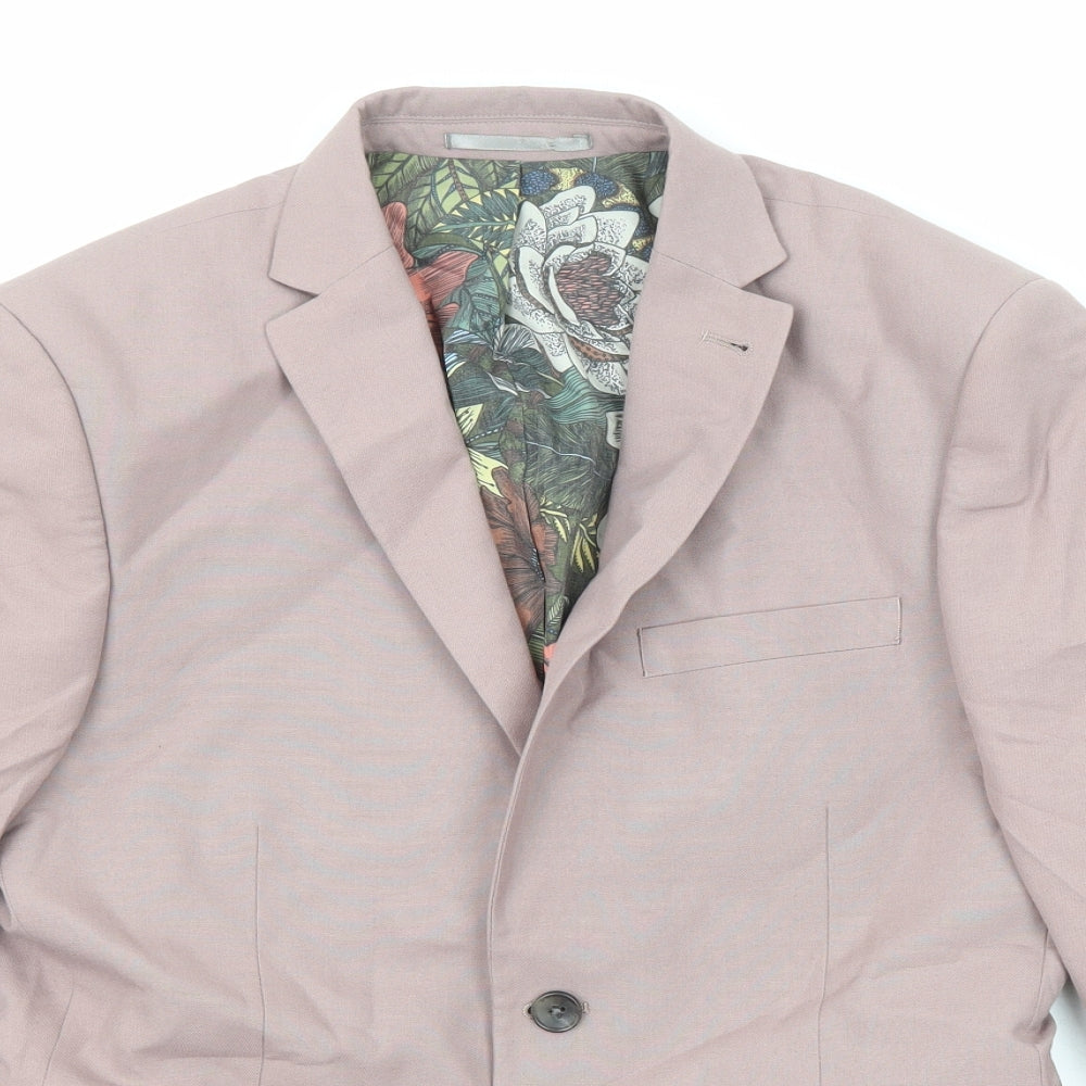 NEXT Mens Pink Polyester Jacket Suit Jacket Size 38 Regular