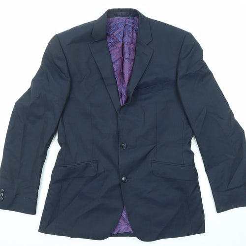 Gibson Mens Blue Wool Jacket Suit Jacket Size 38 Regular