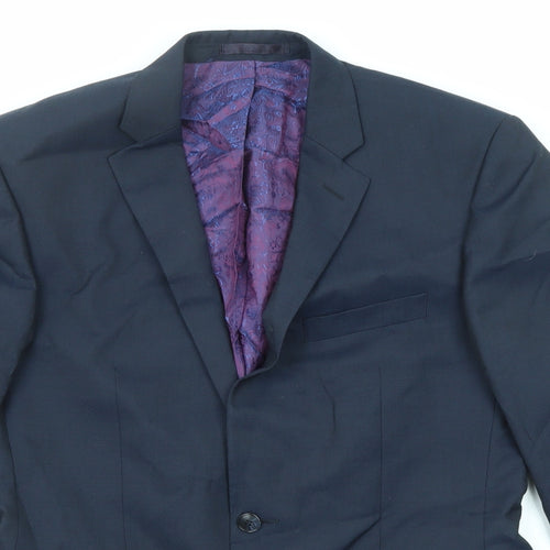 Gibson Mens Blue Wool Jacket Suit Jacket Size 38 Regular