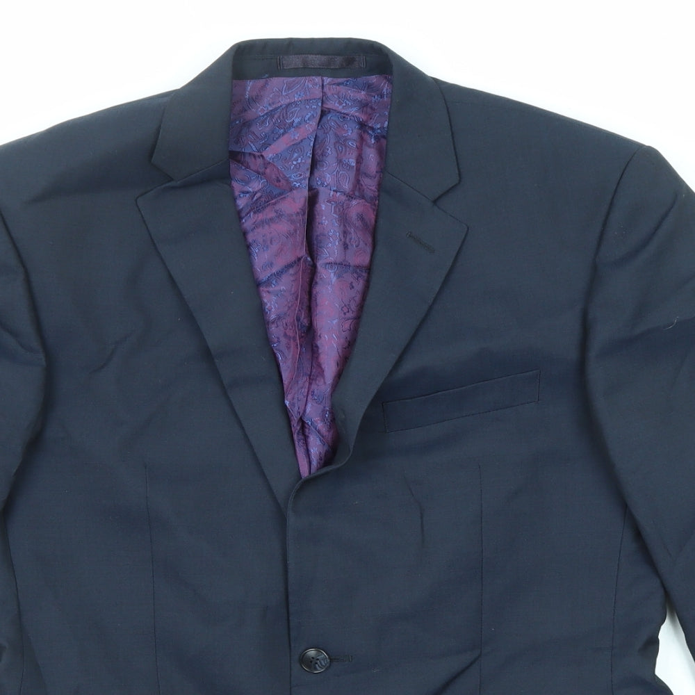 Gibson Mens Blue Wool Jacket Suit Jacket Size 38 Regular