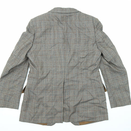 John Weitz Mens Grey Plaid Viscose Jacket Blazer Size 42 Regular