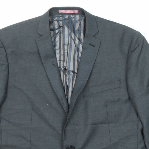Flintoff Mens Grey Wool Jacket Suit Jacket Size 42 Regular