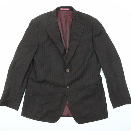 NEXT Mens Brown Striped Wool Jacket Suit Jacket Size 42 Regular