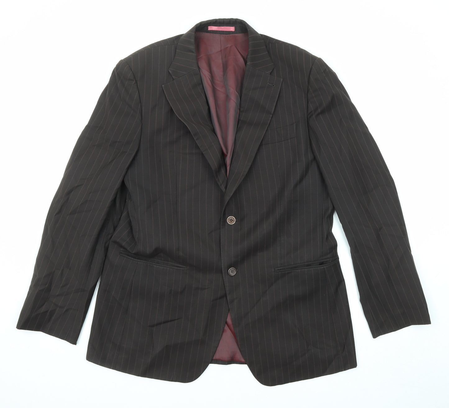 NEXT Mens Brown Striped Wool Jacket Suit Jacket Size 42 Regular
