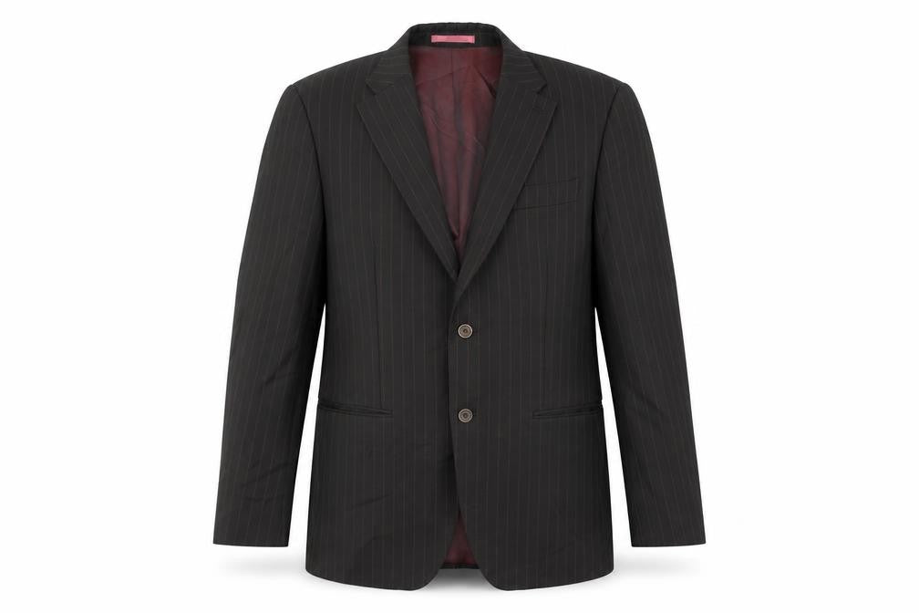 Next Mens Brown Striped Wool Jacket Suit Jacket Size 42 Regular