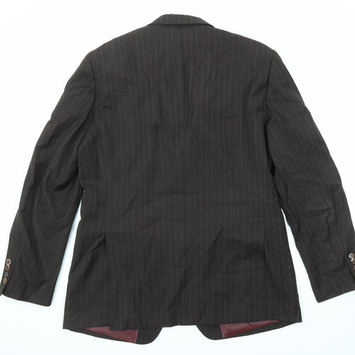 NEXT Mens Brown Striped Wool Jacket Suit Jacket Size 42 Regular