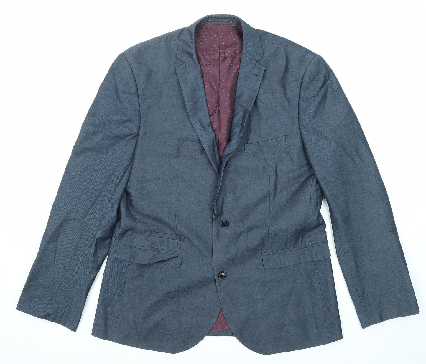 Connor Mens Blue Polyester Jacket Suit Jacket Size 42 Regular