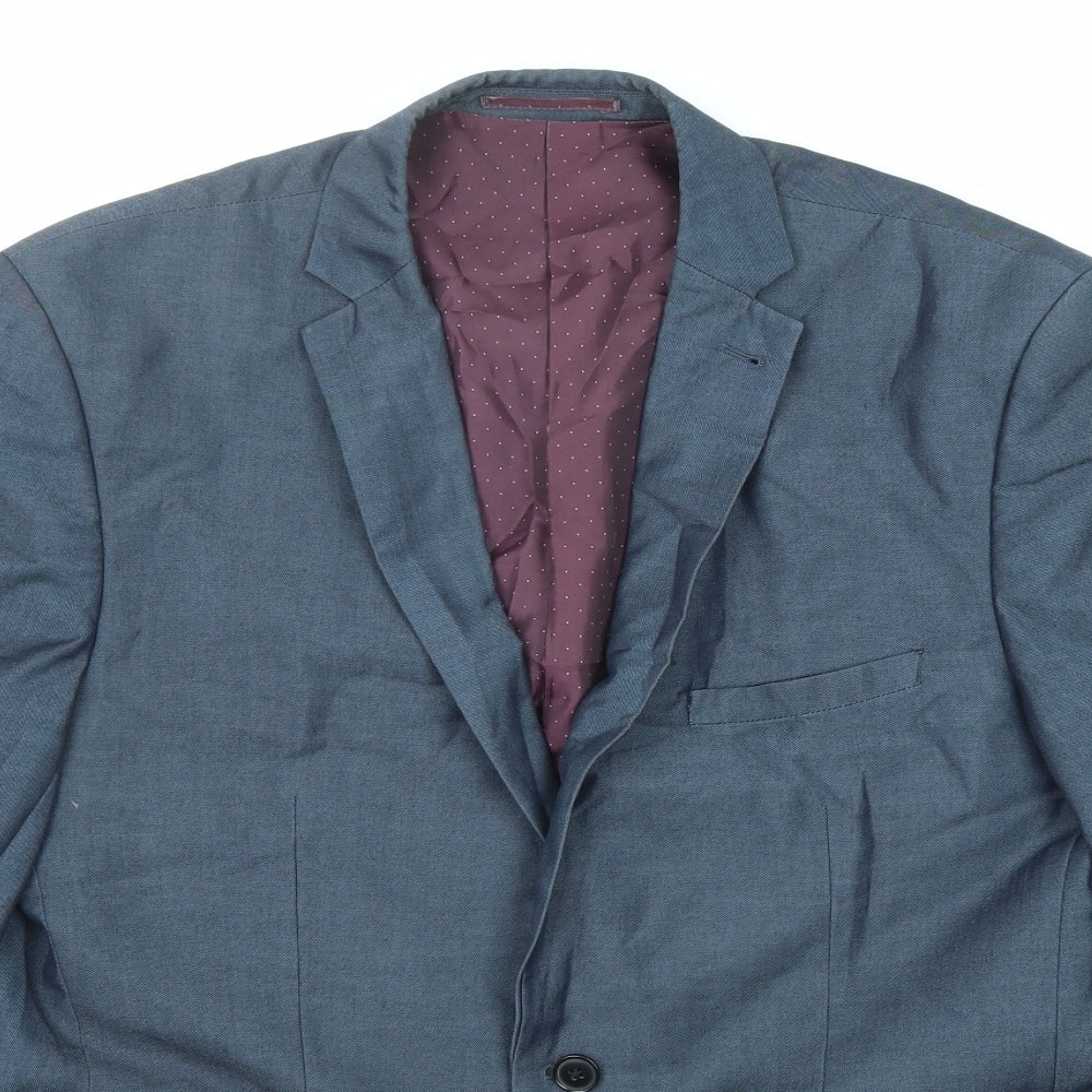 Connor Mens Blue Polyester Jacket Suit Jacket Size 42 Regular
