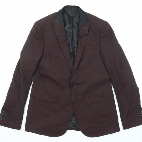 ASOS Mens Purple Polyester Jacket Suit Jacket Size 40 Regular