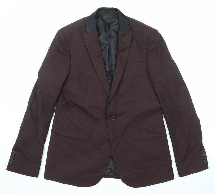 ASOS Mens Purple Polyester Jacket Suit Jacket Size 40 Regular