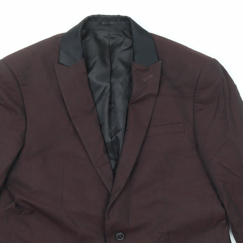 ASOS Mens Purple Polyester Jacket Suit Jacket Size 40 Regular