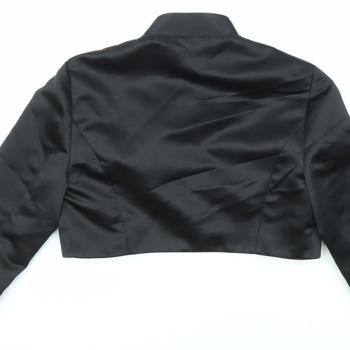 Debut Womens Black Jacket Blazer Size 12 - Flower Detail