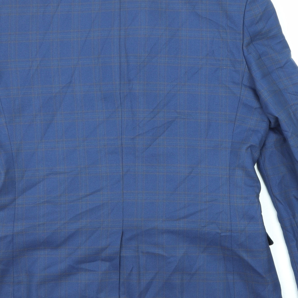 Limehaus Mens Blue Striped Polyester Jacket Suit Jacket Size 40 Regular