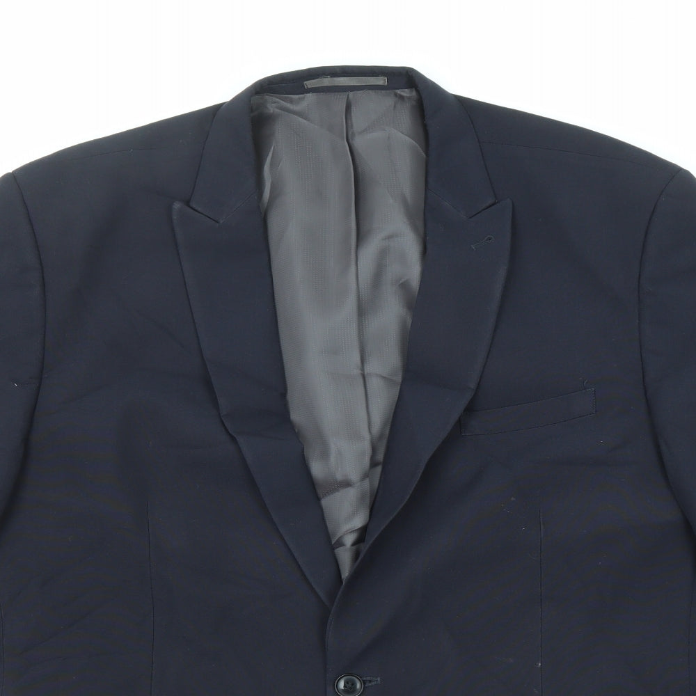 NEXT Mens Blue Polyester Jacket Blazer Size 44 Regular