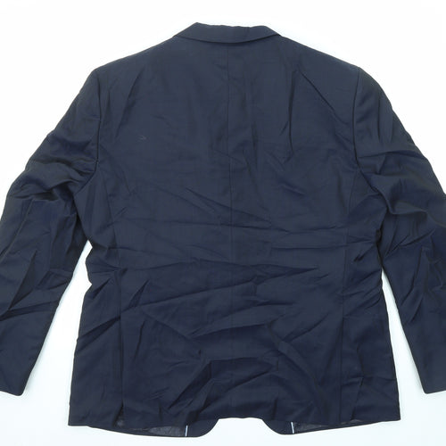 ROY ROBSON Mens Blue Wool Jacket Suit Jacket Size 56 Regular