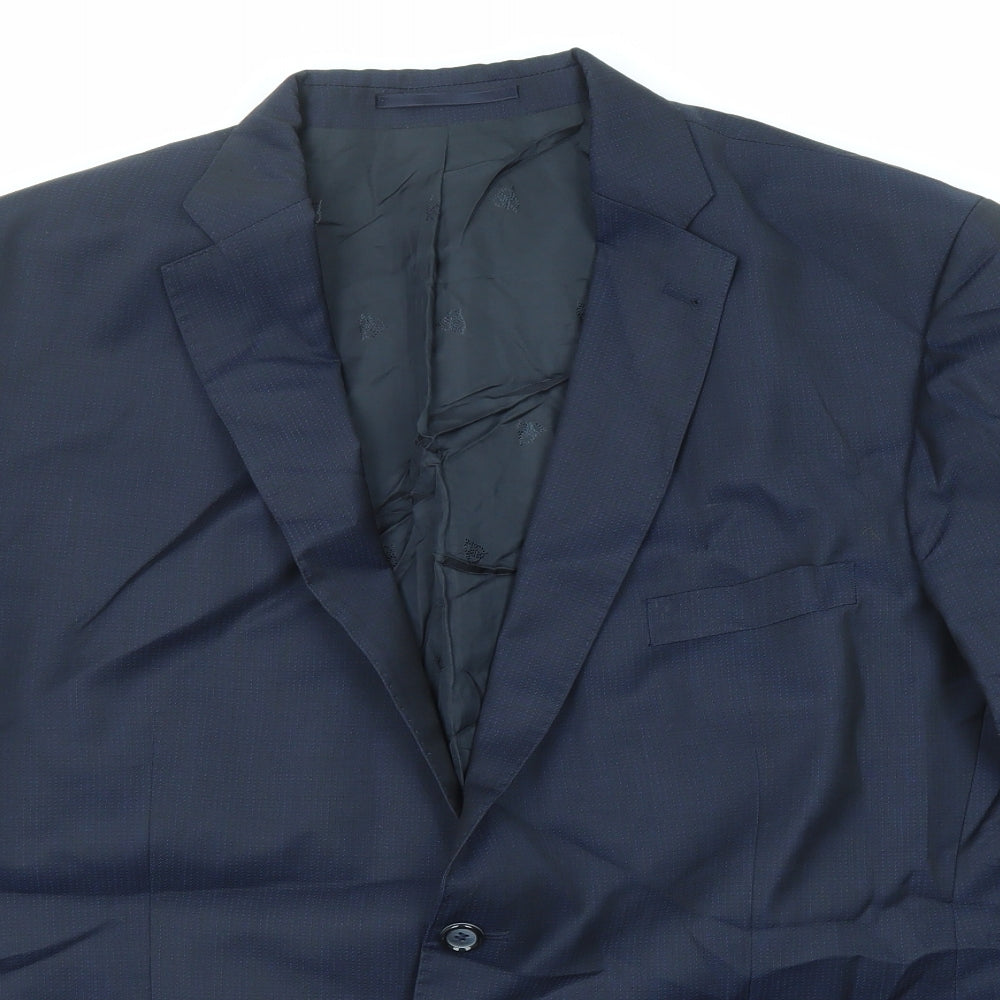 ROY ROBSON Mens Blue Wool Jacket Suit Jacket Size 56 Regular