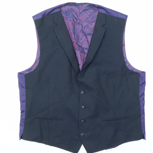 Gibson Mens Blue Wool Jacket Suit Waistcoat Size 48 Regular