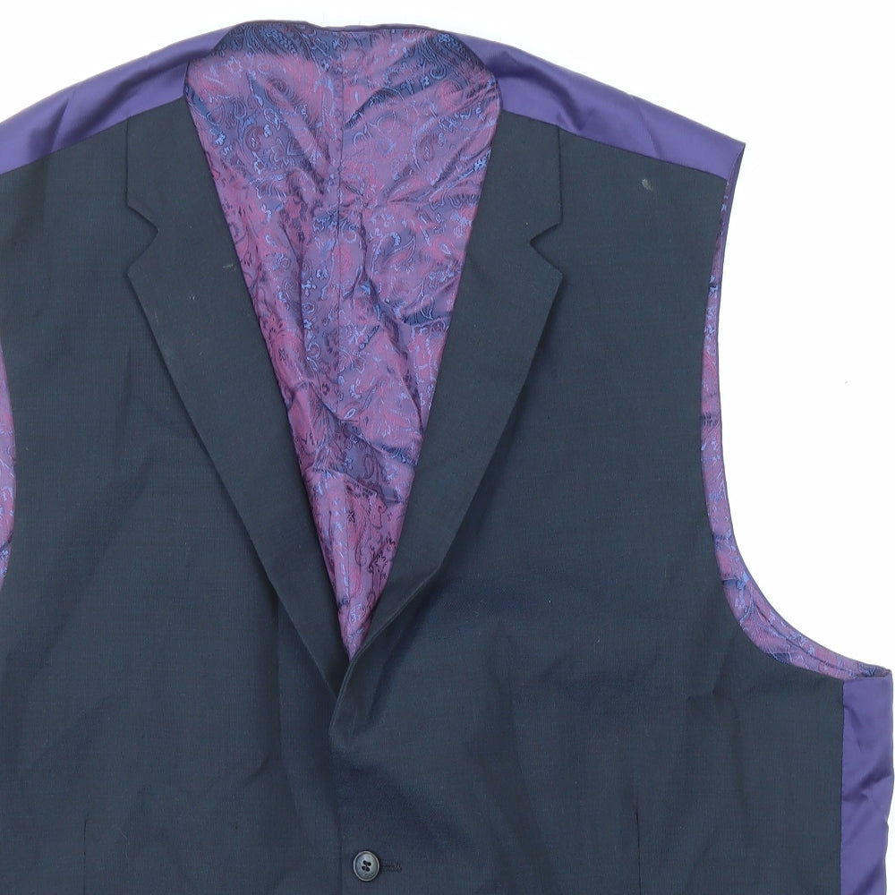 Gibson Mens Blue Wool Jacket Suit Waistcoat Size 48 Regular