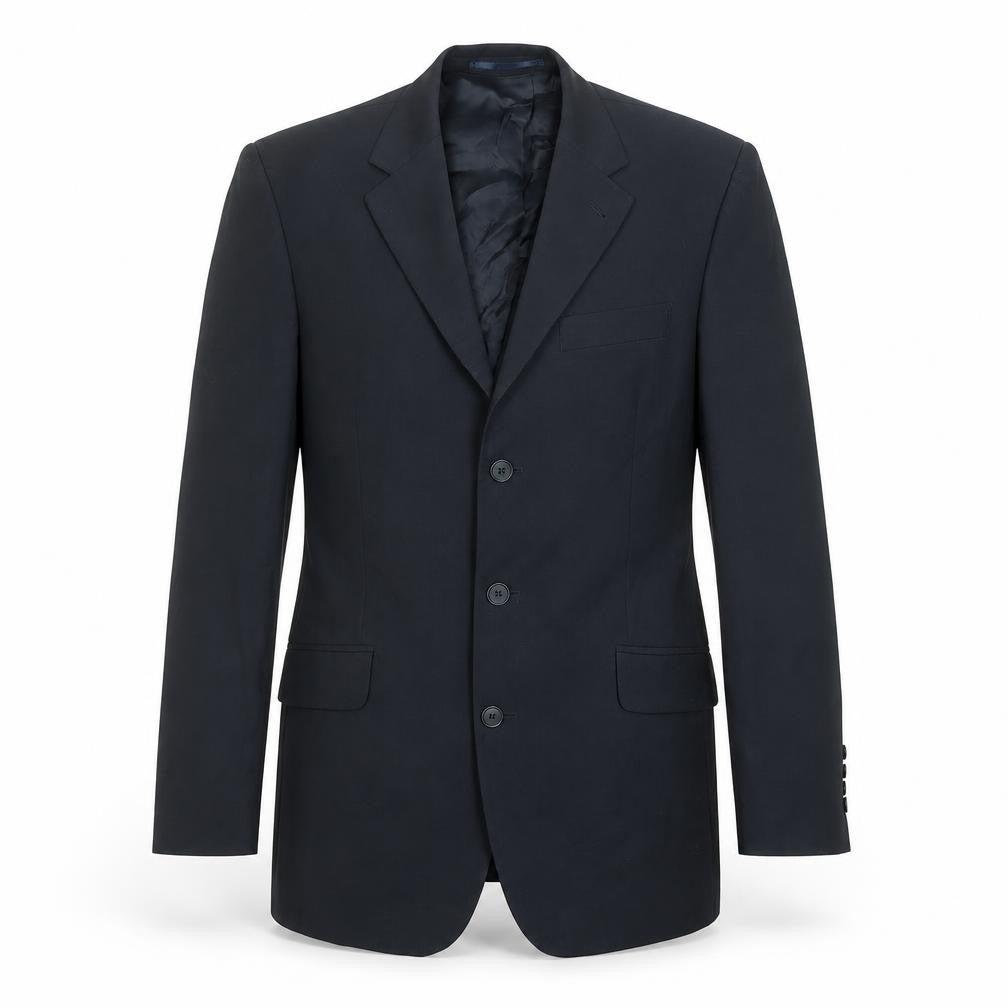Front view of Next men’s black wool jacket suit jacket, size 40, regular