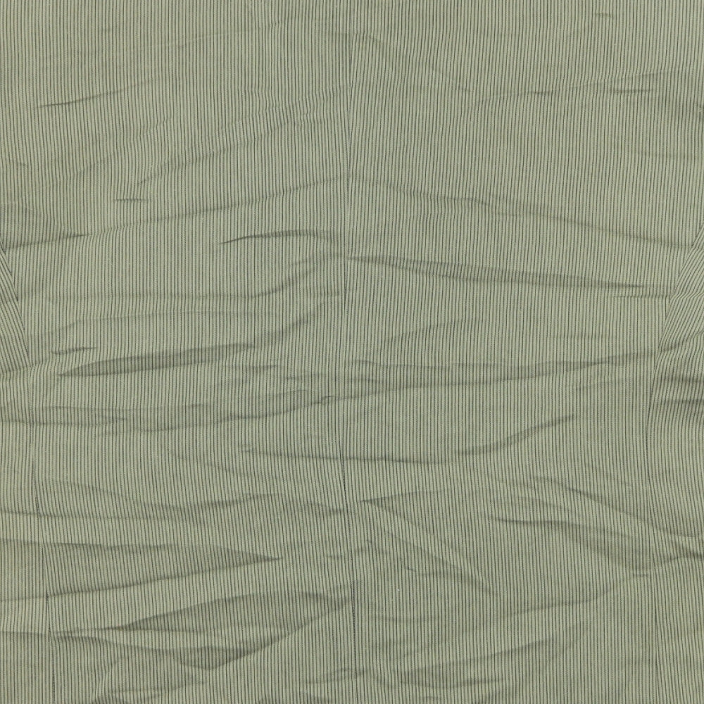 Pierre Remon Mens Green Striped Viscose Jacket Blazer Size 46 Regular