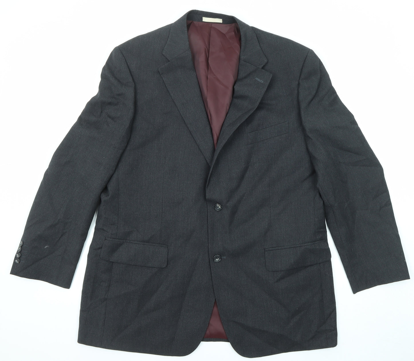 Greenwoods Mens Black Wool Jacket Suit Jacket Size 46 Regular