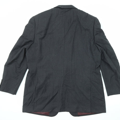 Greenwoods Mens Black Wool Jacket Suit Jacket Size 46 Regular