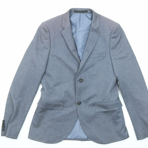 Topman Mens Blue Polyester Jacket Suit Size 38 Regular