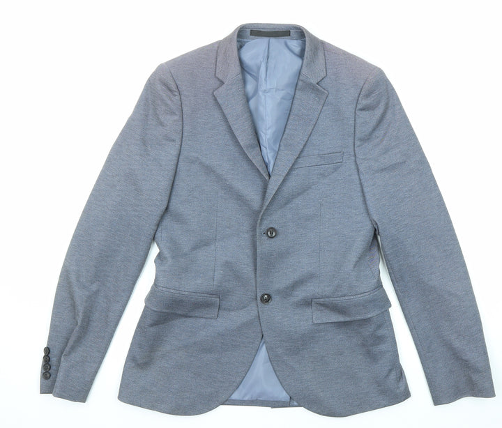 Topman Mens Blue Polyester Jacket Suit Size 38 Regular