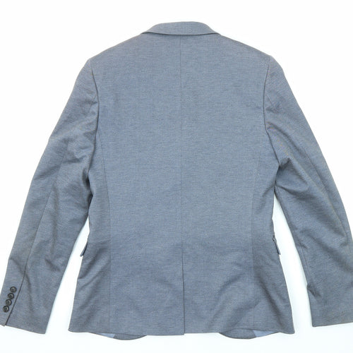 Topman Mens Blue Polyester Jacket Suit Size 38 Regular