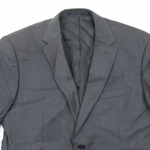 Paul Costelloe Mens Grey Wool Jacket Suit Jacket Size 40 Regular