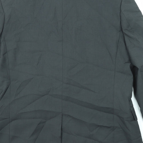 Topman Mens Grey Polyester Jacket Suit Jacket Size 40 Regular