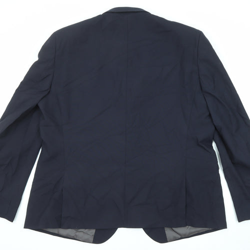 NEXT Mens Blue Polyester Tuxedo Suit Jacket Size 52 Regular