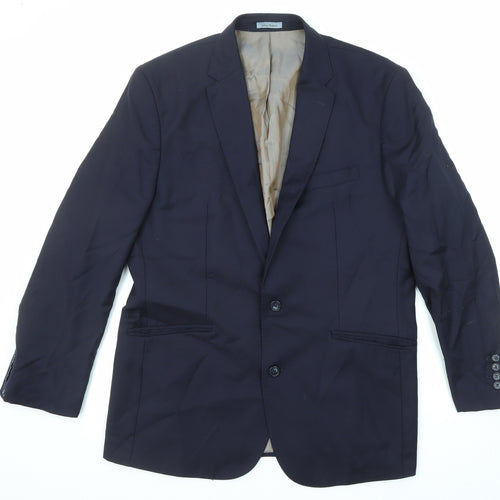 Samuel Windsor Mens Blue Wool Jacket Suit Jacket Size 42 Regular