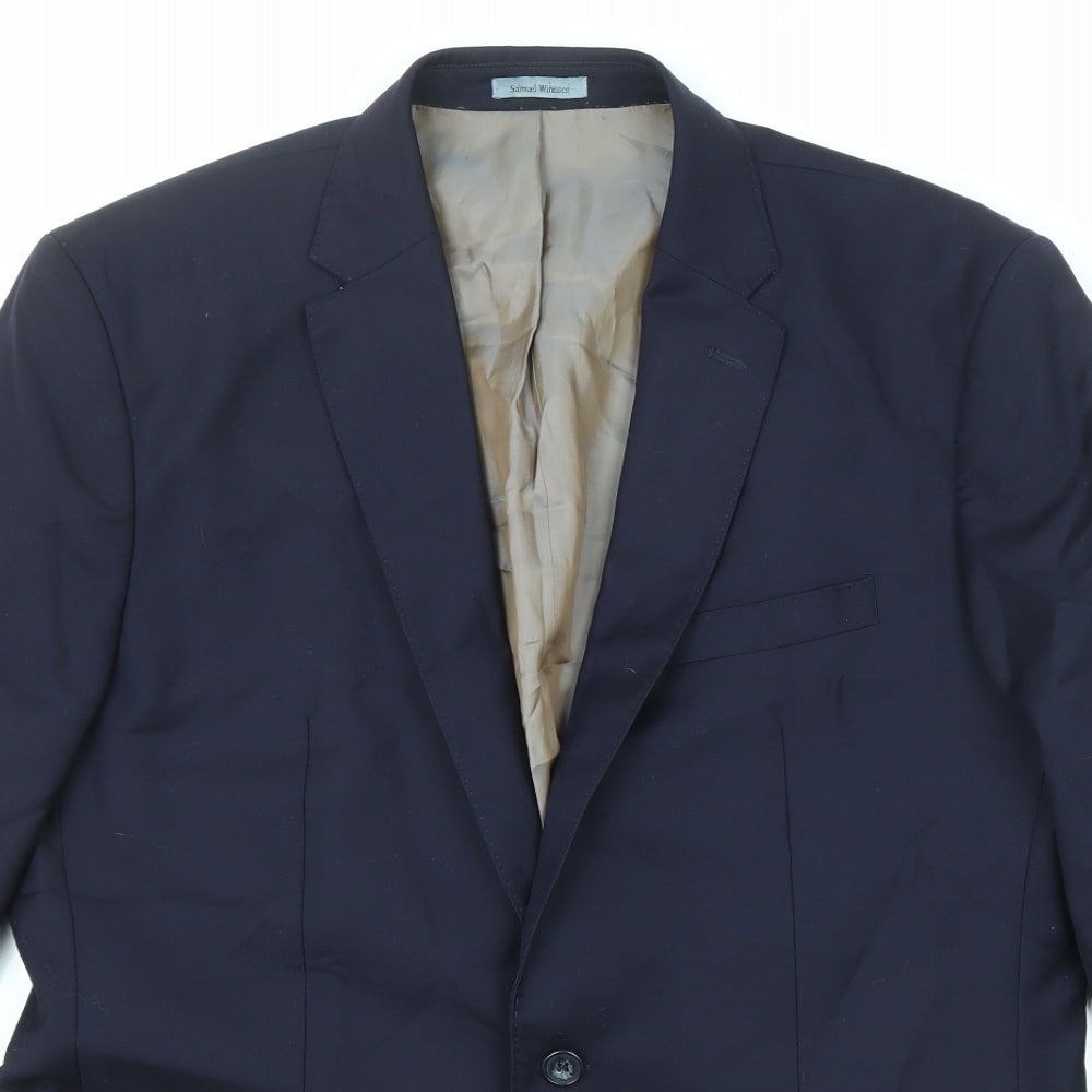 Samuel Windsor Mens Blue Wool Jacket Suit Jacket Size 42 Regular