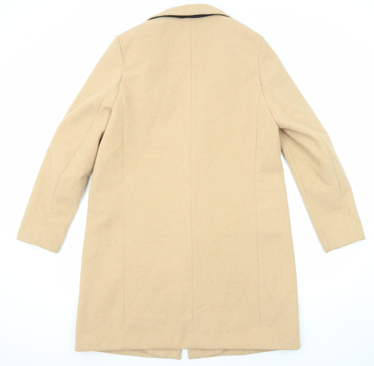 New Look Womens Beige Overcoat Coat Size 14 Button