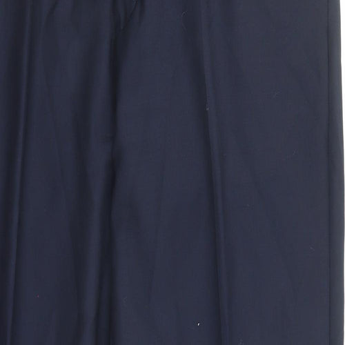 Samuel Windsor Mens Blue Wool Trousers Size 34 in L29 in Regular Zip