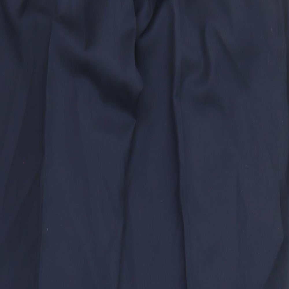 Samuel Windsor Mens Blue Wool Trousers Size 34 in L29 in Regular Zip