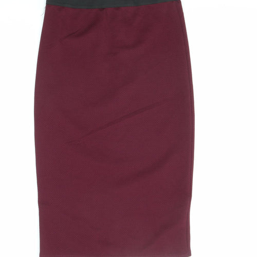 New Look Womens Purple Polyester Straight & Pencil Skirt Size 12