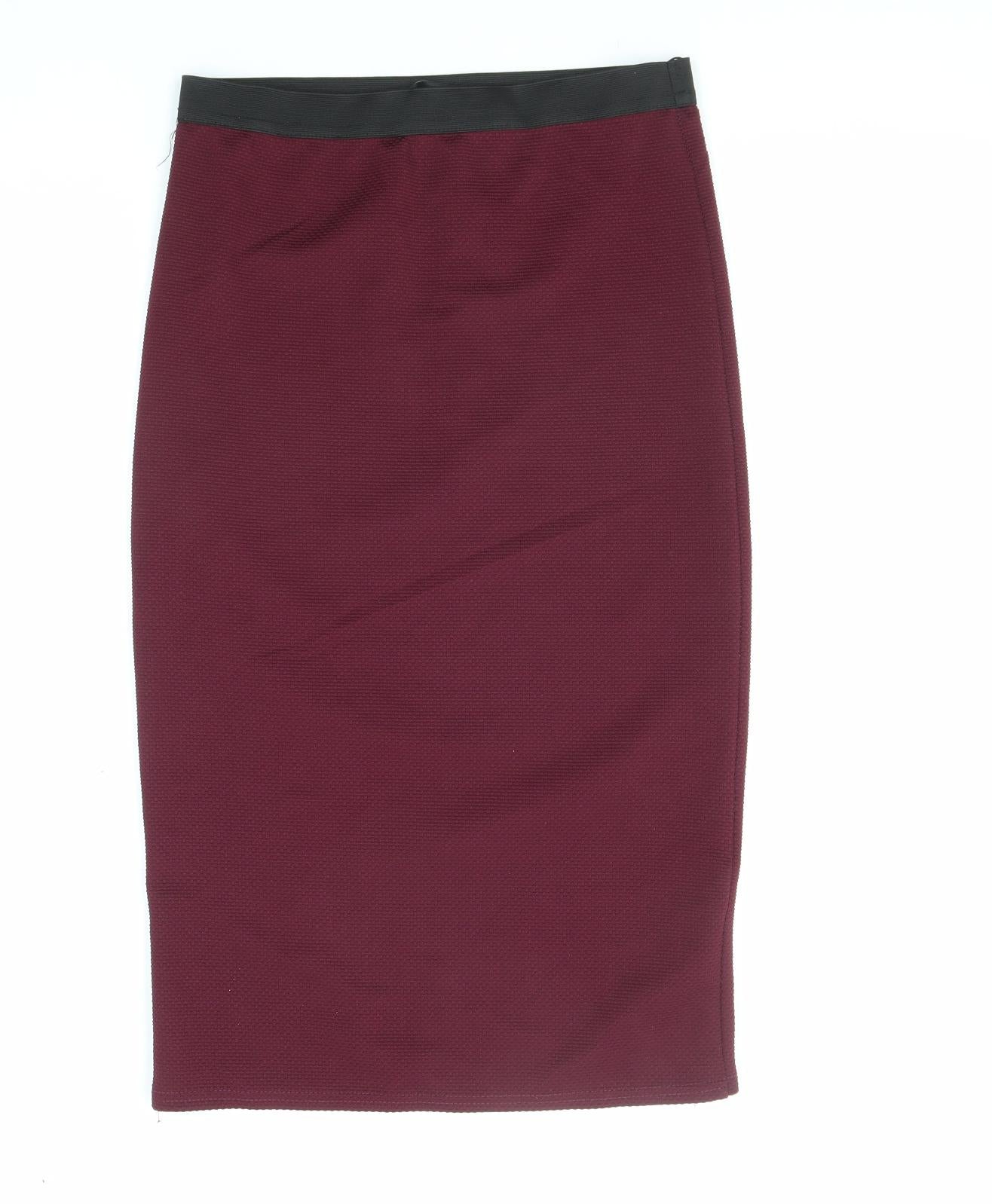 New Look Womens Purple Polyester Straight & Pencil Skirt Size 12