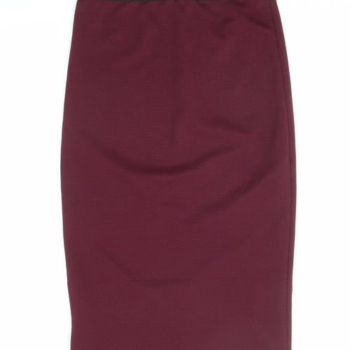 New Look Womens Purple Polyester Straight & Pencil Skirt Size 12