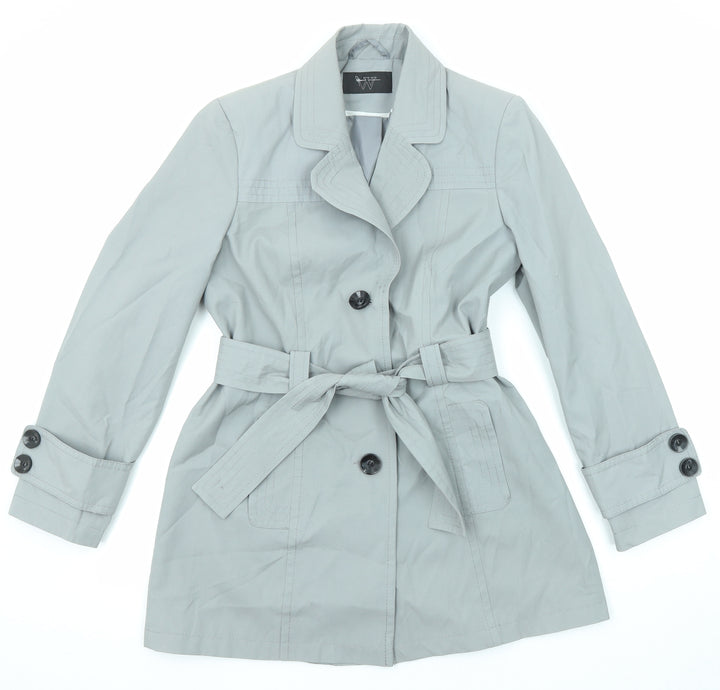 BHS Womens Grey Pea Coat Coat Size 12 Button