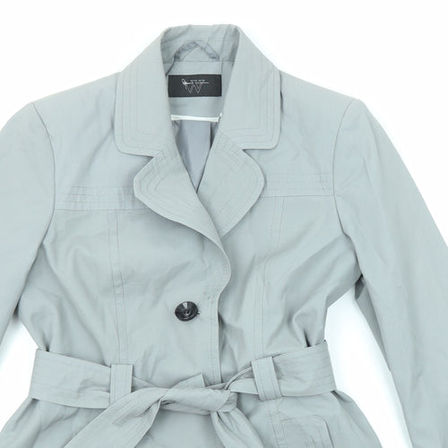 BHS Womens Grey Pea Coat Coat Size 12 Button