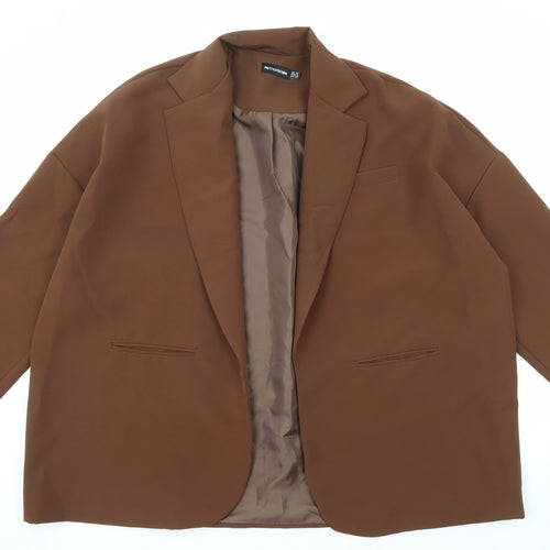 PRETTYLITTLETHING Womens Brown Jacket Blazer Size 10