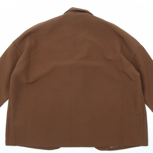PRETTYLITTLETHING Womens Brown Jacket Blazer Size 10