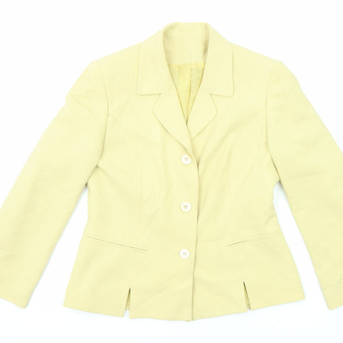 Anne Brooks Womens Yellow Jacket Blazer Size 12 Button